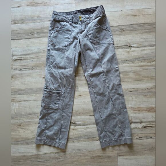 Athleta Organic Cotton Blend Utility Straight Leg Pants Sz 8 Gray - Picture 2 of 12